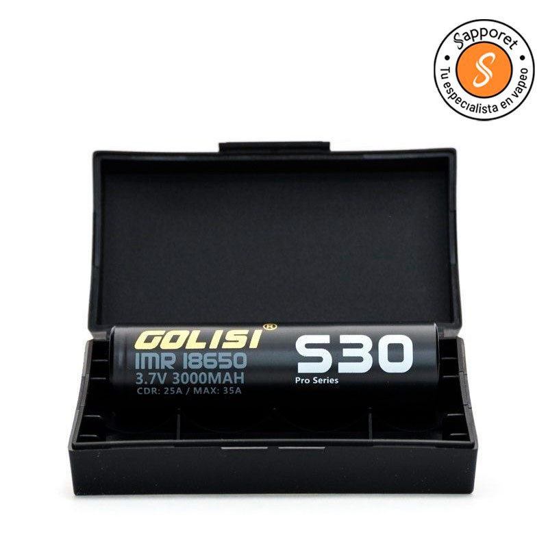 Golisi - 1x Batería S30 18650 3000mAh 25A estuche de regalo