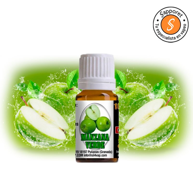 OIL4VAP - Aroma Manzana Verde 10ml, una manzana verde de toda la vida, que cruje al vapearla.