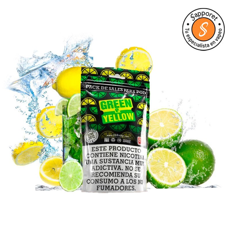 GREEN & YELLOW (PACK DE SALES) - OIL4VAP, una deliciosa bebida de lima y limón para disfrutar vapeando.