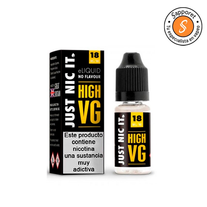 JUST NIC IT - HIGH VG 10ML - 18MG/ML., una deliciosa nicotina para tus líquidos.