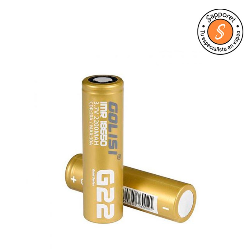 Batería 18650 ideal para utilizar en tus cigarrillo electrónicos. Golisi es una importante marca de baterías.