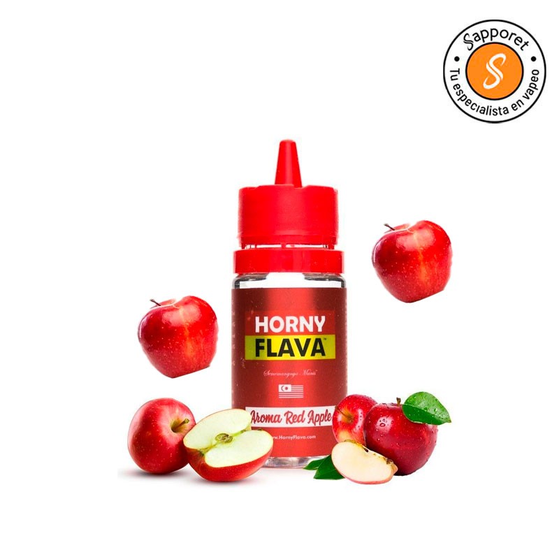 Horny Flava - Aroma Red Apple 30ml, aroma para alquimia de manzana jugosa y sabrosa.