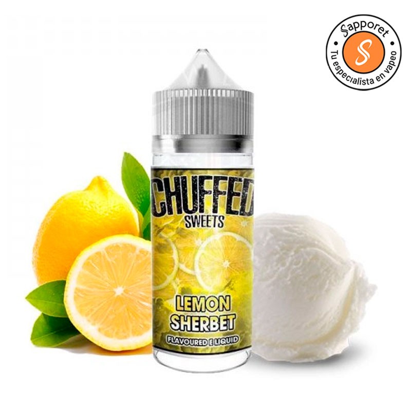 lemon sherbet de chuffed sweets es un delicioso líquido para vapear con sabores cítricos para tu vapeo diario.