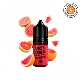 Blood orange citrus guava de just juice es un aroma perfecto para disfrutar en tu vapeo diario