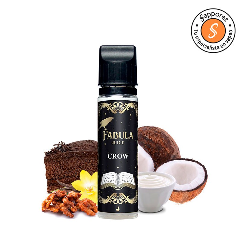 crow de fabula eliquid es el mejor líquido para vapear de tarta de chocolate de la mano de drops eliquid y su gama fabula