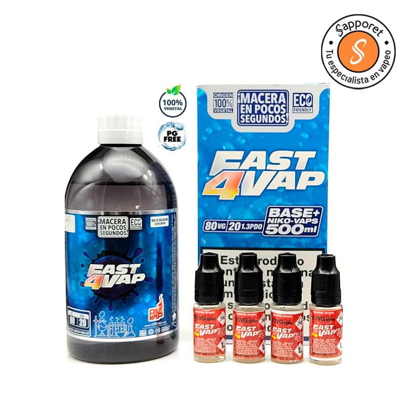 Base Pack 500ml Fast4vap 20PDO/80VG - 1.5mg/ml - Oil4vap Sapporet