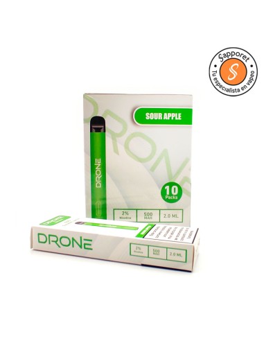 Pod desechables Caja 10 Unds Sour Apple 20mg - Drone Disposable | Sapporet